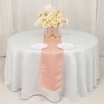 thumbnail image 1 of BalsaCircle 12" x 108" Dusty Rose Lamour Satin Table Top Runner Wedding Linens Dinner Event Decorations, 1 of 8