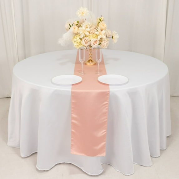 BalsaCircle 12" x 108" Dusty Rose Lamour Satin Table Top Runner Wedding Linens Dinner Event Decorations