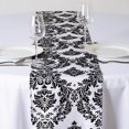 thumbnail image 1 of BalsaCircle 12" x 108" Flocking Taffeta Table Top Damask Runner Black, 1 of 4