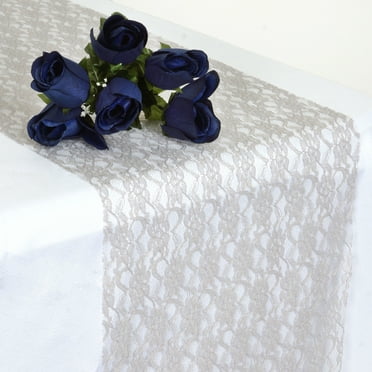 BalsaCircle 15x117" Ivory Premium Lace Table Runner Scalloped Edges ...
