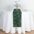 thumbnail image 1 of BalsaCircle 12" x 108" Hunter Green Gold Geometric Polyester Table Runner Wedding Linens Dinner, 1 of 7