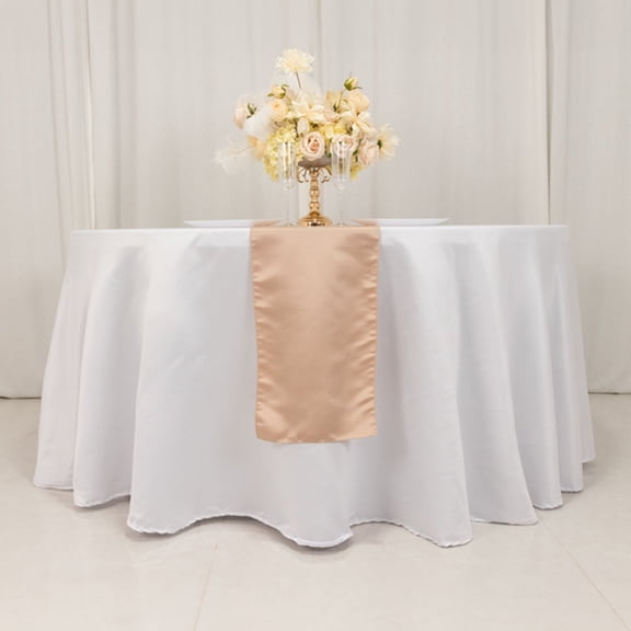 BalsaCircle 12" x 108" Nude Lamour Satin Table Top Runner Wedding Linens Dinner Event Decorations