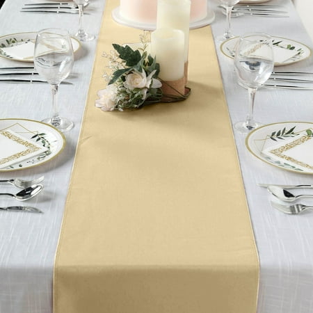 BalsaCircle 12" x 108" Polyester Table Top Runner Champagne
