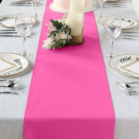 BalsaCircle 12" x 108" Polyester Table Top Runner Fuchsia