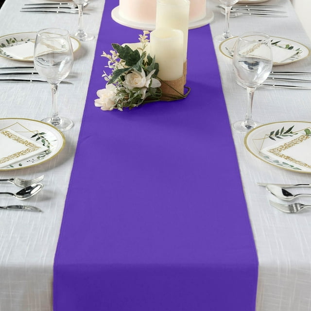 BalsaCircle 12" x 108" Polyester Table Top Runner Purple