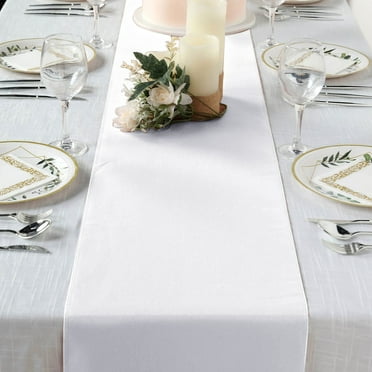 BalsaCircle 12" x 108" Polyester Table Top Runner White
