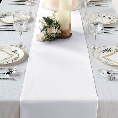 BalsaCircle 12" x 108" Polyester Table Top Runner White