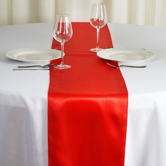 BalsaCircle Patriotic 12 Red Satin 12" x 108" Table Runners Veterans Day 4th July Table Top Party Linens