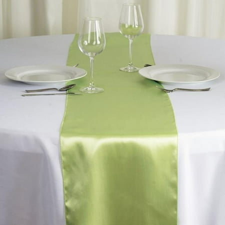 BalsaCircle 12" x 108" Satin Table Top Runner Wedding Linens Tea Green
