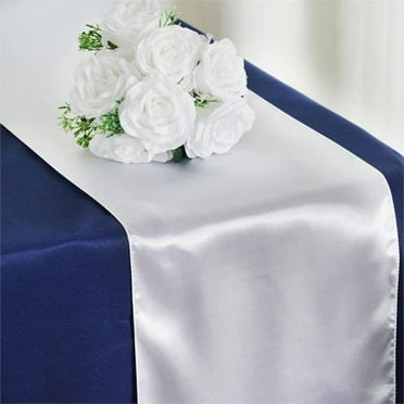 BalsaCircle 12" x 108" Satin Table Top Runner Wedding Linens White