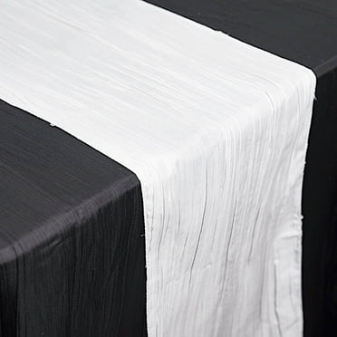 BalsaCircle 12" x 108" White Crinkled Accordion Taffeta Table Runner Party Events Linens
