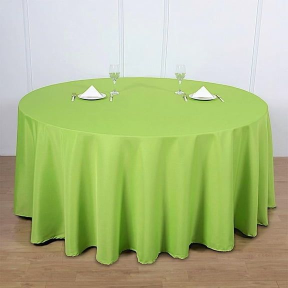 BalsaCircle 120" Apple Green Round Polyester Tablecloth Wedding Table Linens