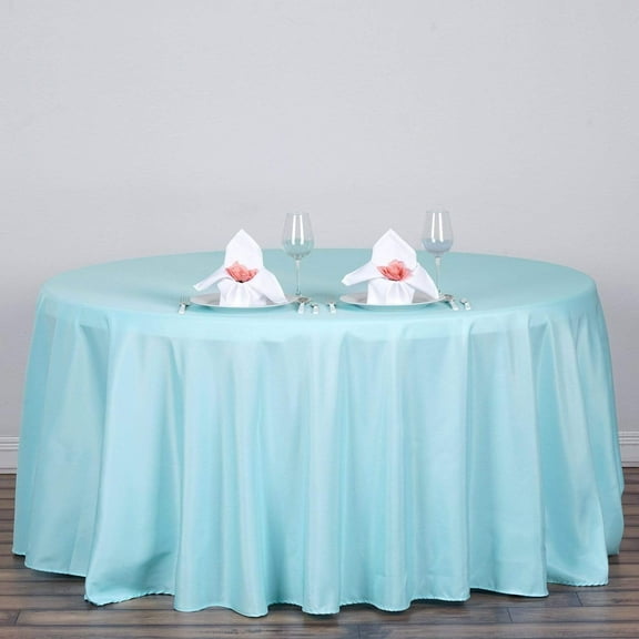 BalsaCircle 120" Blue Round Polyester Tablecloth Wedding Table Linens