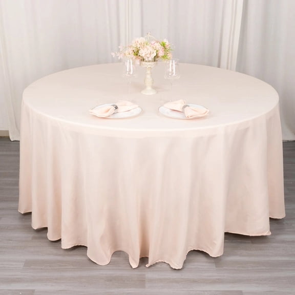 BalsaCircle 120" Blush Round Premium Polyester Tablecloth Wedding Table Linens