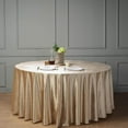 thumbnail image 1 of Balsa Circle 120" Champagne Round Premium Velvet Tablecloth Event Catering Linens Banquet, 1 of 8