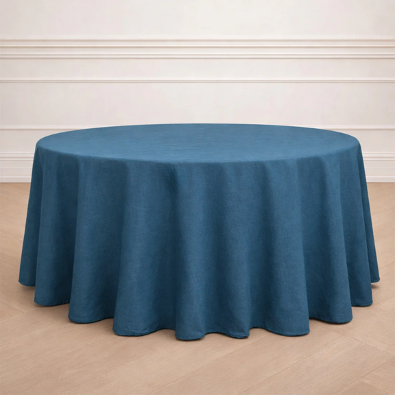 BalsaCircle 120" Denim Blue Green Round Polyester Tablecloth Wedding Table Linens