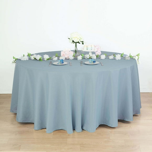 BalsaCircle 120" Dusty Blue Round Polyester Tablecloth Wedding Table Linens