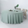 thumbnail image 1 of BalsaCircle 120" Dusty Blue Round Premium Polyester Faux Burlap Tablecloth Reception Dining, 1 of 8