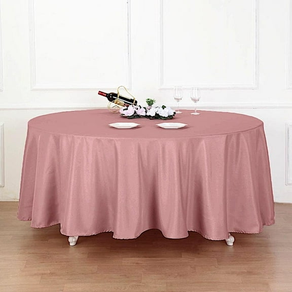 BalsaCircle 120" Dusty Rose Round Polyester Tablecloth Wedding Table Linens