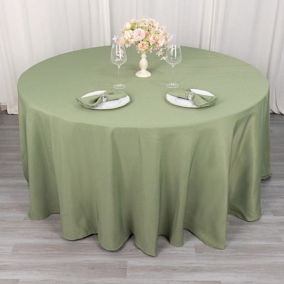 BalsaCircle 120" Eucalyptus Green Round Polyester Tablecloth Wedding Table Linens