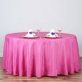 thumbnail image 1 of BalsaCircle 120" Fuchsia Round Polyester Tablecloth Wedding Table Linens, 1 of 7
