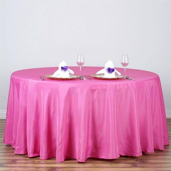 BalsaCircle 120" Fuchsia Round Polyester Tablecloth Wedding Table Linens