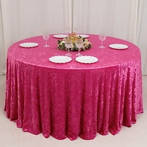 BalsaCircle 120" Fuchsia Round Velvet Tablecloth Reception Catering Linens Banquet