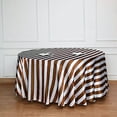 thumbnail image 1 of BalsaCircle 120" Gold White Stripes Satin Round Tablecloth Reception Dining Table Linens, 1 of 5
