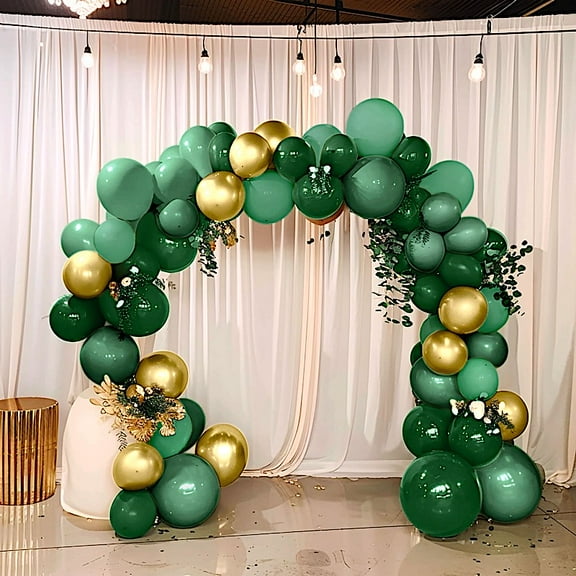 Balsa Circle 120 Gold and Green Biodegradable Balloon Garland Arch Tools Kit Set Wedding Reception Party Event Decorations Supplies