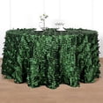 thumbnail image 1 of BalsaCircle 120" Green Leaf Petals Taffeta Round Tablecloth Reception Catering Decorations, 1 of 8