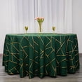 thumbnail image 1 of Balsa Circle 120" Hunter Green Gold Metallic Geometric Design Polyester Round Tablecloth, 1 of 8