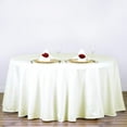 thumbnail image 1 of BalsaCircle 120" Ivory Round Polyester Tablecloth Wedding Table Linens, 1 of 8