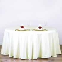 BalsaCircle 120" Ivory Round Polyester Tablecloth Wedding Table Linens
