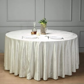 Balsa Circle 120" Ivory Round Premium Velvet Tablecloth Reception Catering Linens Banquet