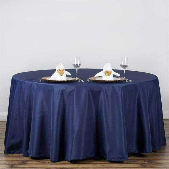 BalsaCircle 120" Navy Blue Round Polyester Tablecloth Wedding Table Linens