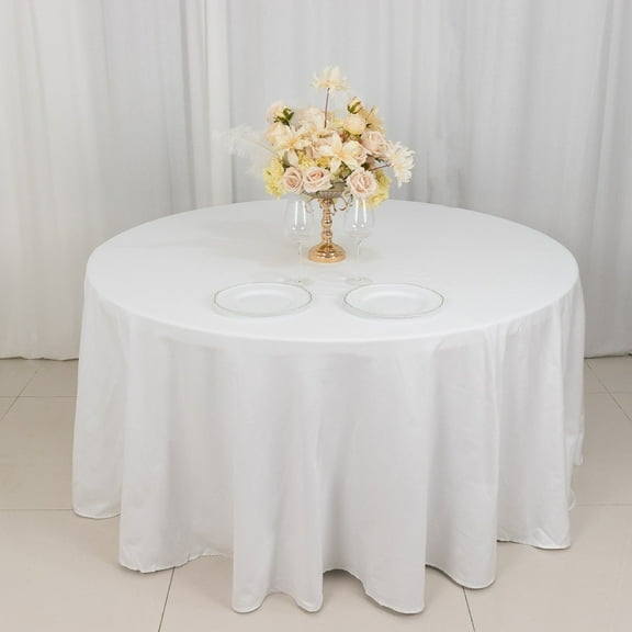 BalsaCircle 120" Round Cotton Tablecloths Wedding Linens White