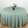 thumbnail image 1 of BalsaCircle 120" Round Gingham Checkered Polyester Tablecloth Green, 1 of 6