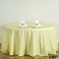 thumbnail image 1 of BalsaCircle 120" Round Gingham Checkered Polyester Tablecloth Yellow, 1 of 7