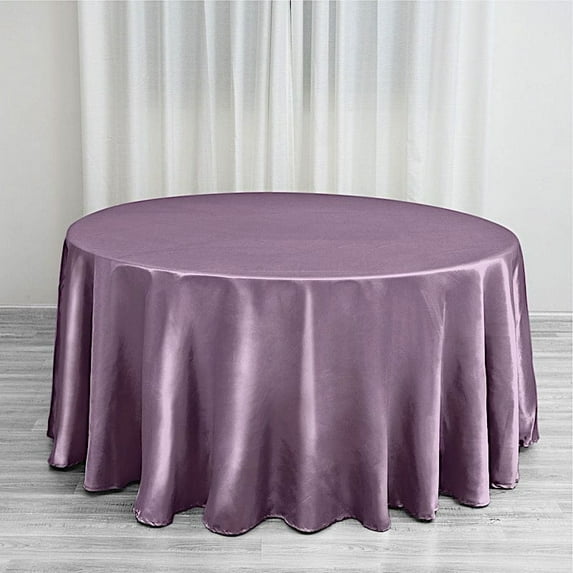 BalsaCircle 120" Round Satin Tablecloth Amethyst