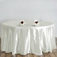 thumbnail image 1 of BalsaCircle 120" Round Satin Tablecloth Ivory, 1 of 5