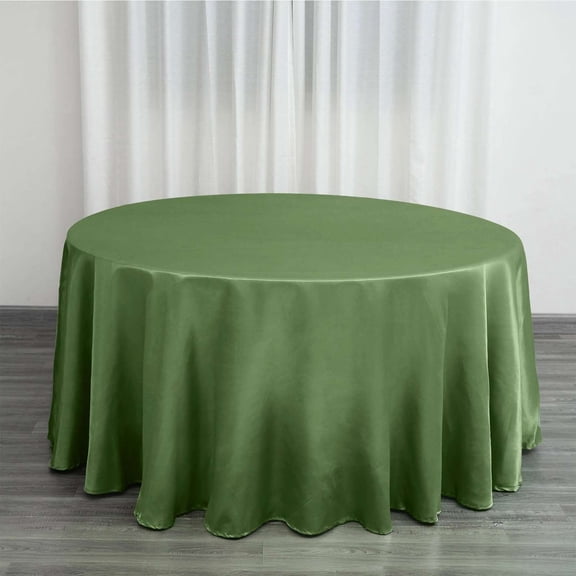 BalsaCircle 120" Round Satin Tablecloth Willow Green
