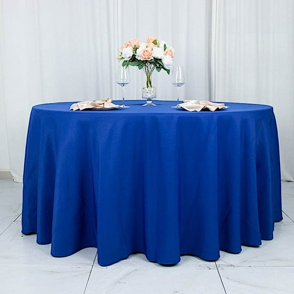 BalsaCircle 120" Royal Blue Round Premium Polyester Tablecloth Wedding Table Linens