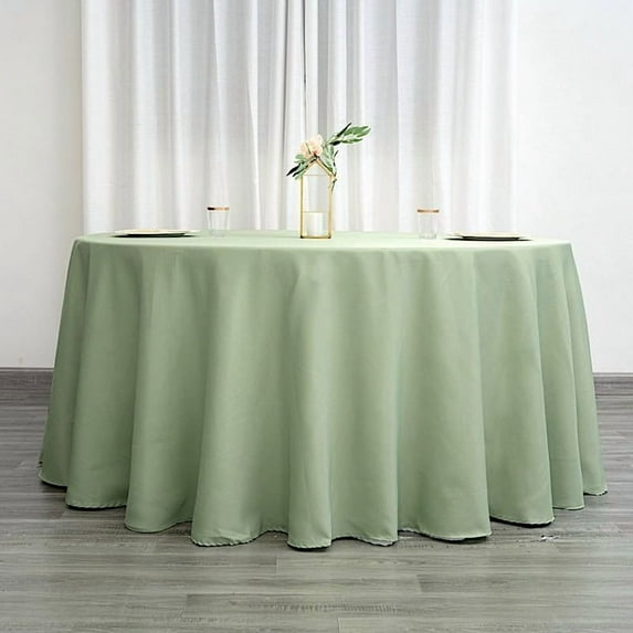BalsaCircle 120" Sage Green Round Polyester Tablecloth Wedding Table Linens