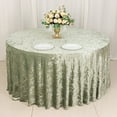 thumbnail image 1 of BalsaCircle 120" Sage Green Round Premium Velvet Tablecloth Reception Catering Linens Banquet, 1 of 8