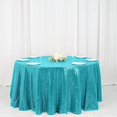 thumbnail image 1 of BalsaCircle 120" Sequin Round Tablecloth Turquoise, 1 of 8