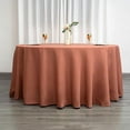 thumbnail image 1 of Balsa Circle 120" Terracotta Round Polyester Tablecloth Wedding Table Linens, 1 of 6