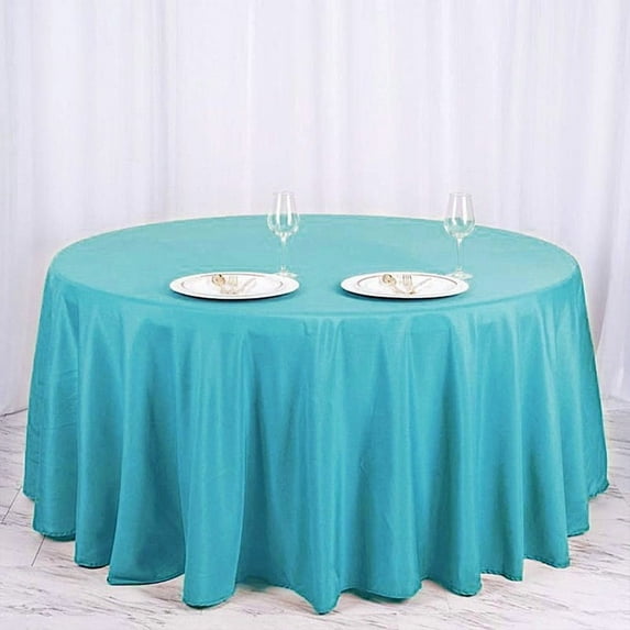 BalsaCircle 120" Turquoise Round Polyester Tablecloth Wedding Table Linens