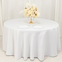 BalsaCircle 120" White Round Lamour Satin Tablecloth Table Covers Reception Catering Dining Table Linens