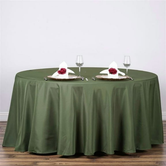 BalsaCircle 120" Willow Green Round Polyester Tablecloth Wedding Table Linens