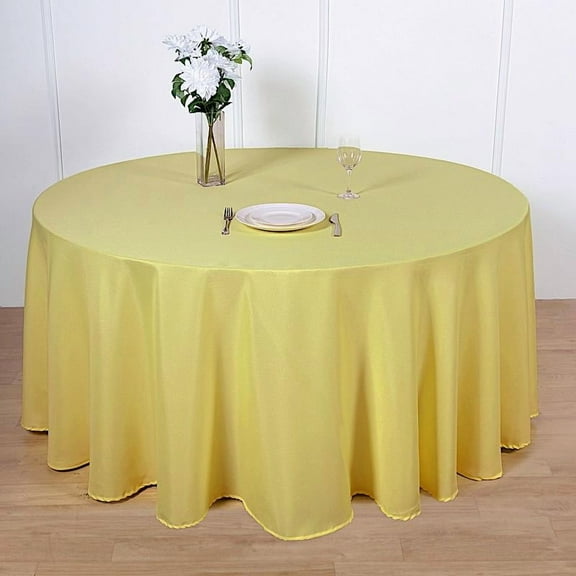 BalsaCircle 120" Yellow Round Polyester Tablecloth Wedding Table Linens